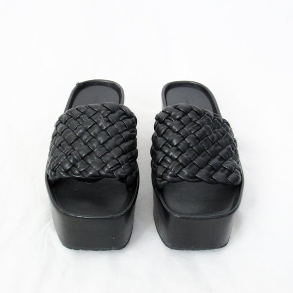 VINCE Mari Braided Leather Platform Sandals Slip-On Slide Sandals Size- 8.5~$350 - Picture 3 of 16